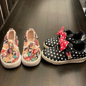 Disney Multicolor Princess and Black Polka Dot Minnie Sneakers